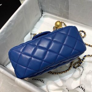 chanel mini flap bag with cc ball on strap blue for women womens handbags shoulder and crossbody bags 67in17cm as1786 9988