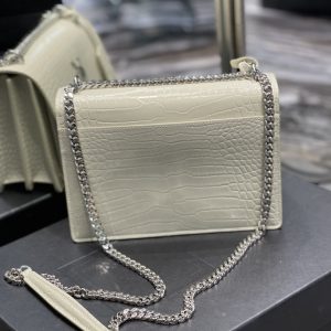 7 saint laurent sunset medium chain bag for women 86in22cm white ysl 442906dnd0n9207 9988