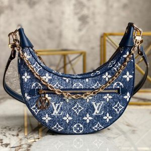 4 louis vuitton loop since 1854 jacquard navy blue by nicolas ghesquire for cruise show womens handbags 91in23cm lv m81166 9988
