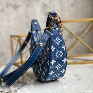6 louis vuitton loop since 1854 jacquard navy blue by nicolas ghesquire for cruise show womens handbags 91in23cm lv m81166 9988