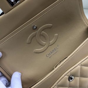 chanel classic handbag silver hardware beige for women womens bags shoulder and crossbody bags 102in26cm a01112 9988