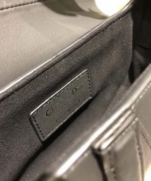 2-Christian Dior Mini Saddle Bag Black Ultramatte For Women 19.5Cm7.6In Cd   9988