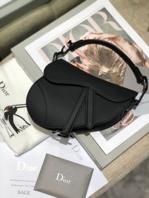 3-Christian Dior Mini Saddle Bag Black Ultramatte For Women 19.5Cm7.6In Cd   9988