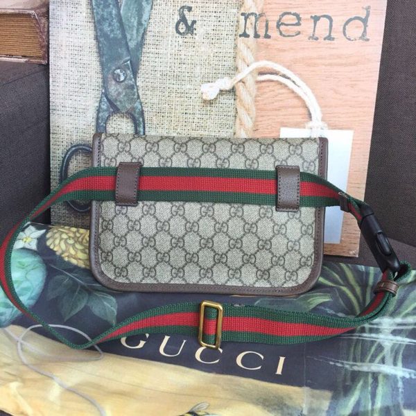 6 gucci neo vintage gg supreme belt bag beigeebony gg supreme canvas with brown for women 94in24cm gg 493930 9c2vt 8745 9988