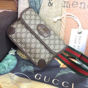 7 gucci neo vintage gg supreme belt bag beigeebony gg supreme canvas with brown for women 94in24cm gg 493930 9c2vt 8745 9988