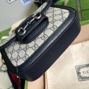 1 gucci horsebit 1955 gg mini bag beige and blue supreme canvas for women 8in20cm 658574 96iwn 4076 9988