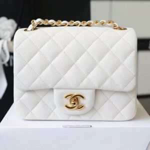 4 chanel classic mini flap bag golden hardware white for women 66in17cm a35200 9988