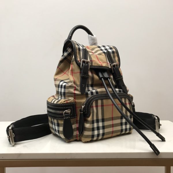 2 burberry medium rucksack in vintage check cotton canvassandy for women womens bags 13in33cm 9988