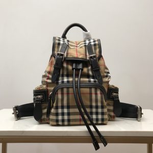 3 burberry medium rucksack in vintage check cotton canvassandy for women womens bags 13in33cm 9988