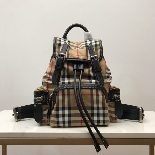 3 burberry medium rucksack in vintage check cotton canvassandy for women womens bags 13in33cm 9988