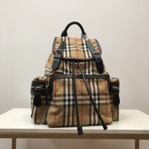 5 burberry medium rucksack in vintage check cotton canvassandy for women womens bags 13in33cm 9988