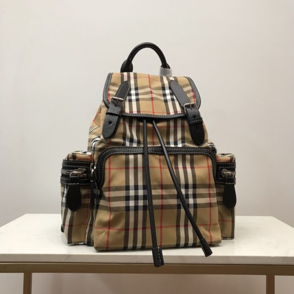 7 burberry medium rucksack in vintage check cotton canvassandy for women womens bags 13in33cm 9988