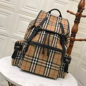 13 burberry medium rucksack in vintage check cotton canvassandy for women womens bags 13in33cm 9988