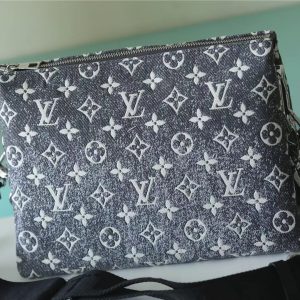 6 coussin pm monogram jacquard denim gray for women 102in26cm m21535 9988