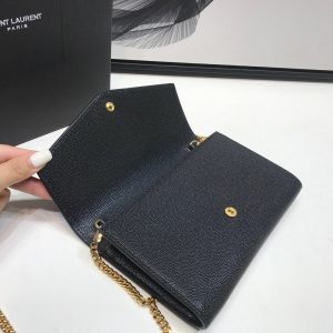 1 saint laurent uptown chain wallet black for women 74in19cm ysl 6077881gf0j1000 9988