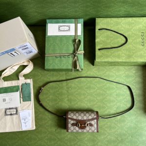 2-Gucci Horsebit 1955 Mini Bag Beige For Women Womens Bags 7.1In18cm Gg 699296 92Tcg 8563   9988