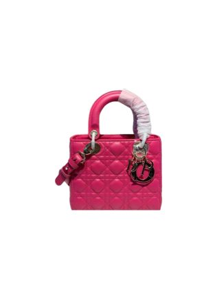 11 christian dior small lady dior bag gold toned hardware hot pink for women 8in20cm cd 9988