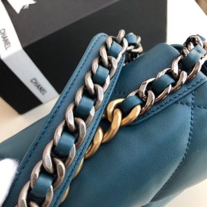 2 chanel 19 handbag teal for women womens bags shoulder and crossbody bags 102in26cm as1160 9988