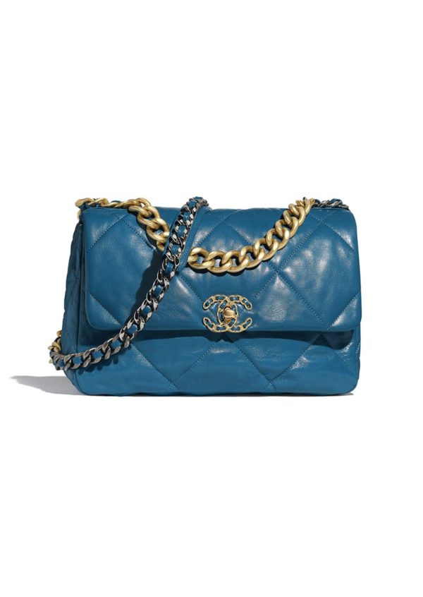 4 chanel 19 handbag teal for women womens bags shoulder and crossbody bags 102in26cm as1160 9988