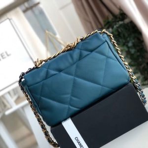 7 chanel 19 handbag teal for women womens bags shoulder and crossbody bags 102in26cm as1160 9988