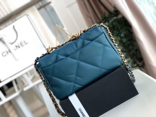 7 chanel 19 handbag teal for women womens bags shoulder and crossbody bags 102in26cm as1160 9988