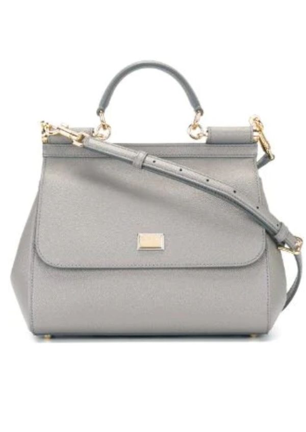 11 dolce gabbana medium sicily handbag in dauphine grey for women 102in26cm dg bb4347a100187195 9988