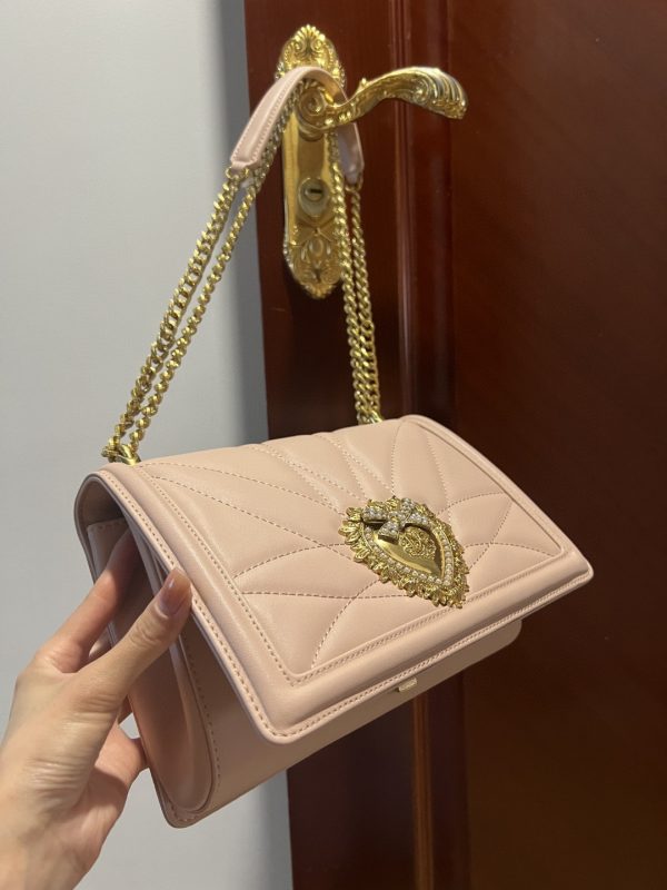 1 dolce gabbana large devotion bag in quilted nappa pale pink for women 10in26cm dg bb6651av96780412 9988