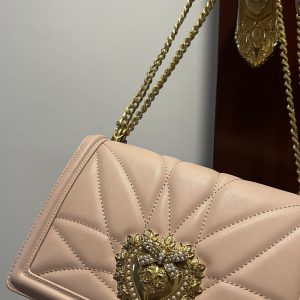 2 dolce gabbana large devotion bag in quilted nappa pale pink for women 10in26cm dg bb6651av96780412 9988