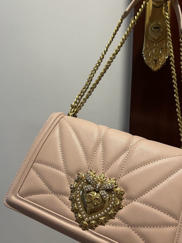 2 dolce gabbana large devotion bag in quilted nappa pale pink for women 10in26cm dg bb6651av96780412 9988