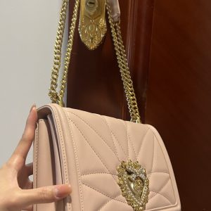 3 dolce gabbana large devotion bag in quilted nappa pale pink for women 10in26cm dg bb6651av96780412 9988