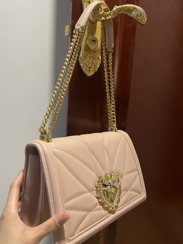 5 dolce gabbana large devotion bag in quilted nappa pale pink for women 10in26cm dg bb6651av96780412 9988