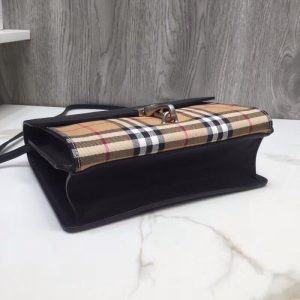 13 burberry short-sleeve small vintage check and crossbody bag black for women womens bags 9in24cm 9988