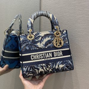 christian dior medium lady dlite bag blue for women 95in24cm cd m0565oroc 9988