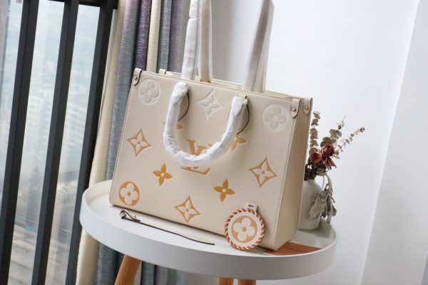 12 louis vuitton onthego mm tote bag monogram empreinte cream for the pool collection womens handbags 138in35cm lv m45717 9988