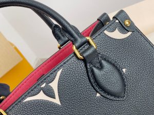 louis vuitton onthego pm tote bag monogram empreinte blackbeige for women womens handbags shoulder and crossbody bags 98in25cm lv m45659 9988