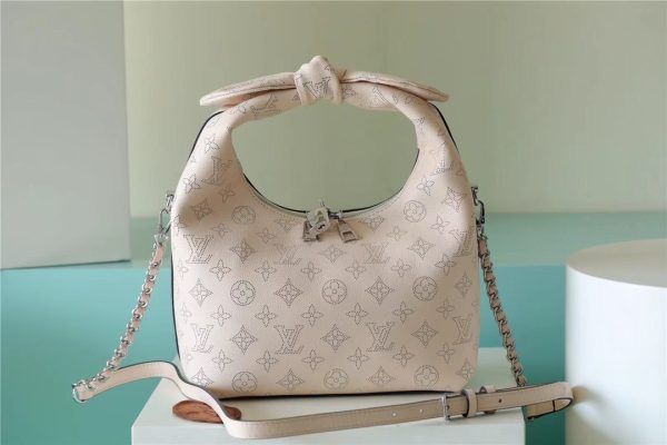 3 louis vuitton why knot mm mahina beige for women womens handbags shoulder and crossbody bags 134in34cm lv 9988