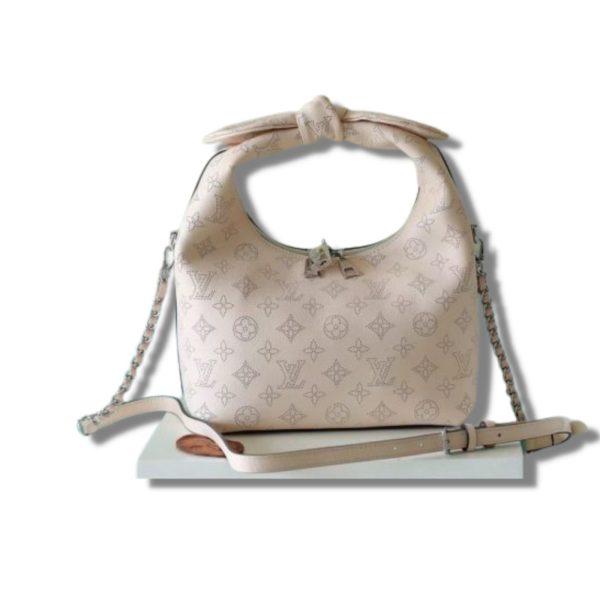 4 louis vuitton why knot mm mahina beige for women womens handbags shoulder and crossbody bags 134in34cm lv 9988