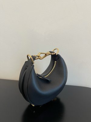 4-Fendi Nano Fendigraphy Black For Women Womens Handbags 6.7In17cm Ff 8Br798a5dyf1hej   9988