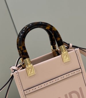 fendi mini sunshine shopper pink for women womens handbags shoulder and crossbody bags 71in18cm ff 8bs051 9988