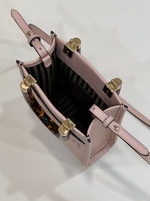 3 fendi mini sunshine shopper pink for women womens handbags shoulder and crossbody bags 71in18cm ff 8bs051 9988