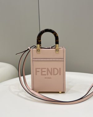 4-Fendi Mini Sunshine Shopper Pink For Women Womens Handbags Shoulder And Crossbody Bags 7.1In18cm Ff 8Bs051   9988
