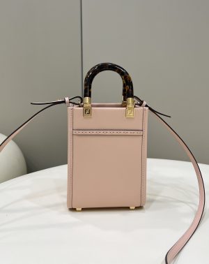 7 fendi mini sunshine shopper pink for women womens handbags shoulder and crossbody bags 71in18cm ff 8bs051 9988