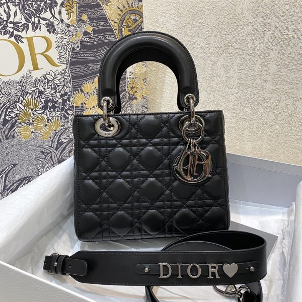 2 christian dior small lady dior bag silver hardware black for women womens handbags crossbody bags 20cm cd 9988