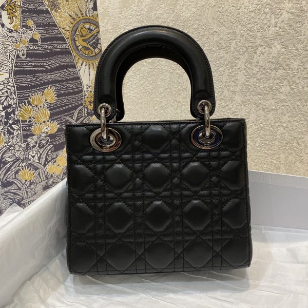 6 christian dior small lady dior bag silver hardware black for women womens handbags crossbody bags 20cm cd 9988