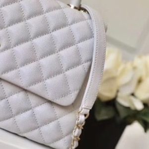 7 chanel coco with top handle bag gold toned hardware white for women 114in29cm 9988