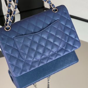 1 chanel classic handbag 26cm blue for women a01112 9988