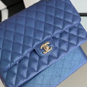 4 chanel classic handbag 26cm blue for women a01112 9988