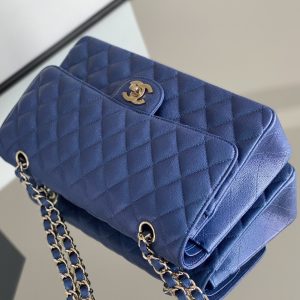 6 chanel classic handbag 26cm blue for women a01112 9988