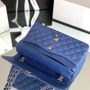 7 chanel classic handbag 26cm blue for women a01112 9988