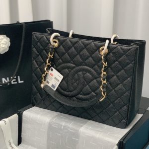 4 chanel tote bag spring collection gold toned hardware black for women 13in33cm 9988